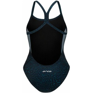 2024 Orca Womens Core One Piece Thin Strap Swimsuit MS53 - Dark Blue Diploria